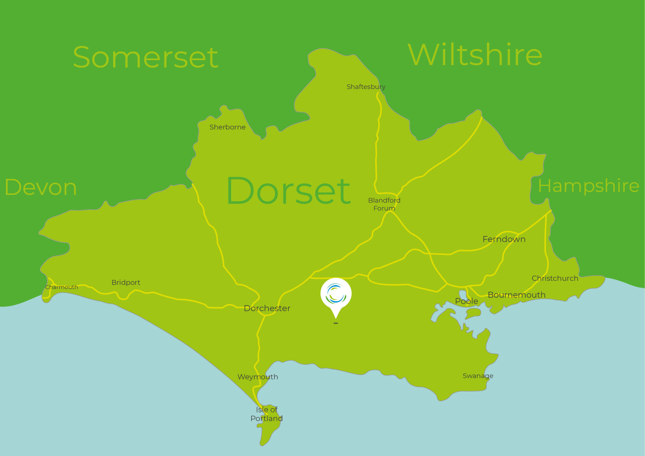 Broadmayne First School locator map