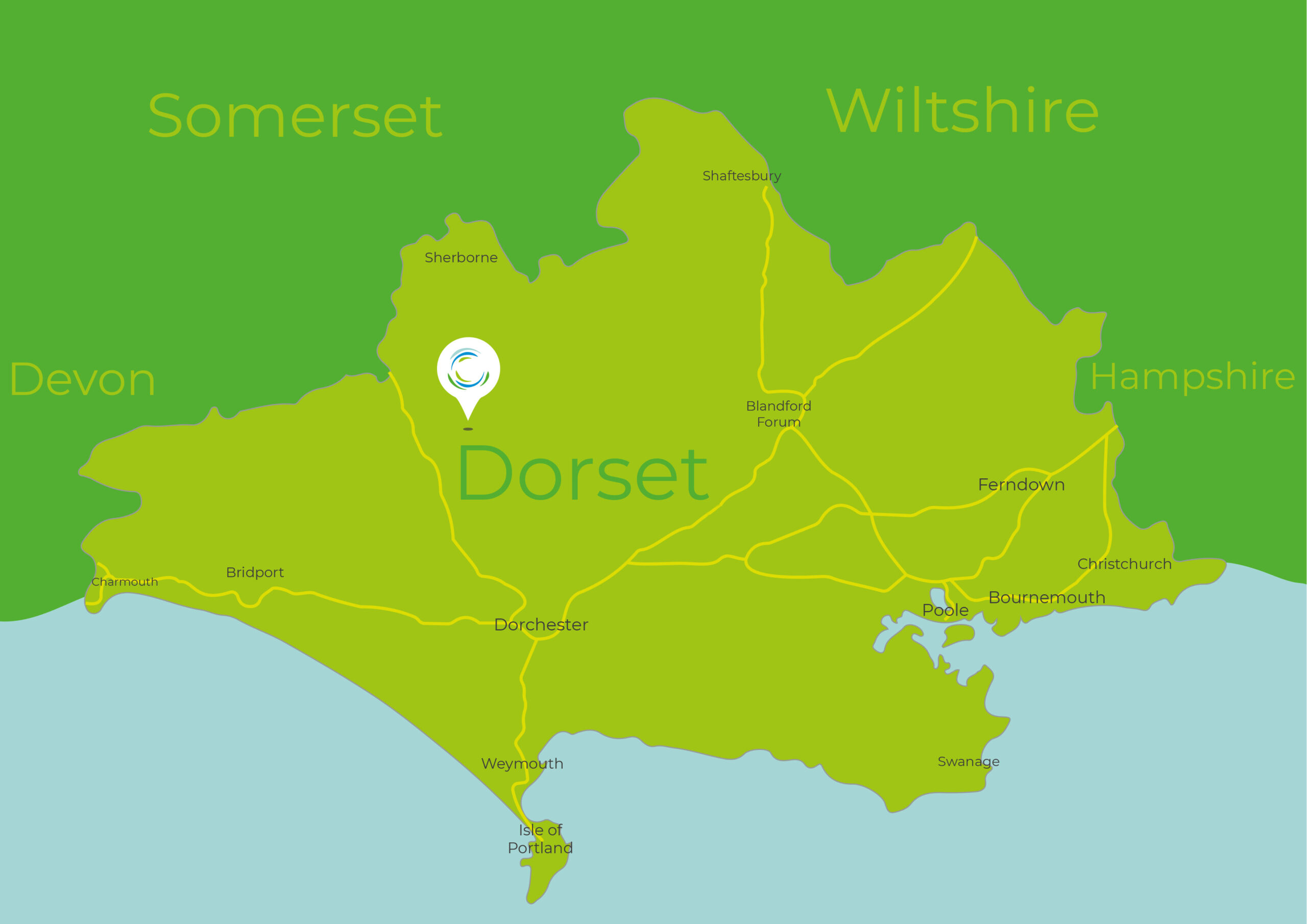 Hilfield Friary locator map