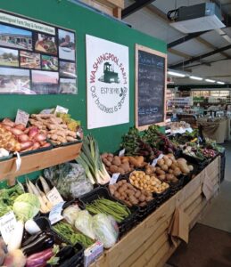 veg on display at washingpool farm shop