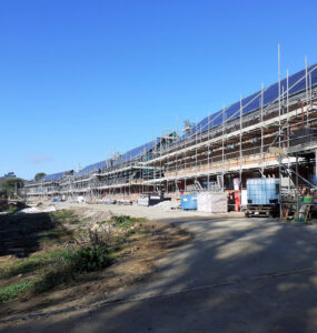 A construction site where low carbon homes are being built 