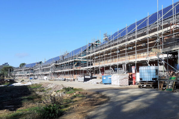 A construction site where low carbon homes are being built