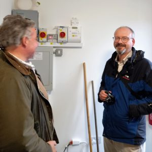 Low Carbon Dorset's Technical Officers, Erik and Matt, on a site visit. 