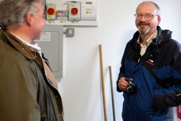 Low Carbon Dorset's Technical Officers, Erik and Matt, on a site visit.